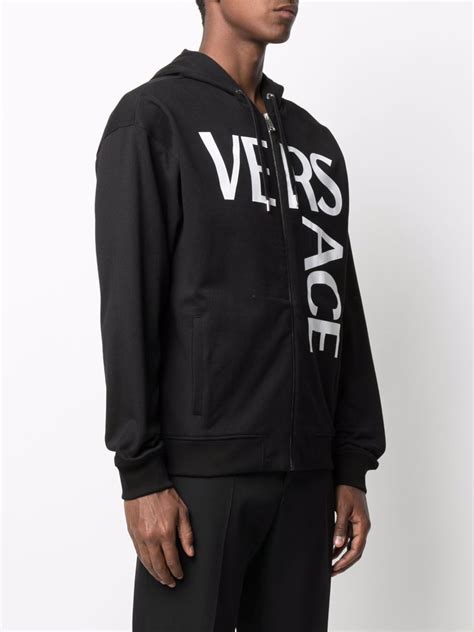 versace black crewneck|Versace zip up hoodie.